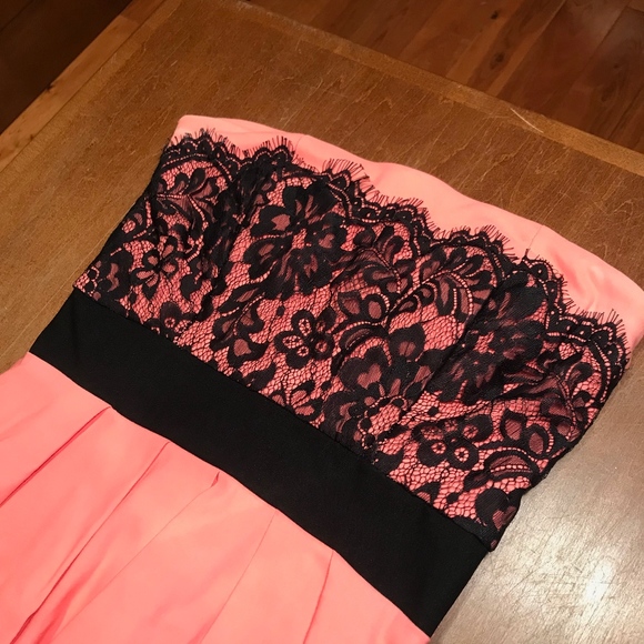 Orange lace formal dress - Picture 2 of 4
